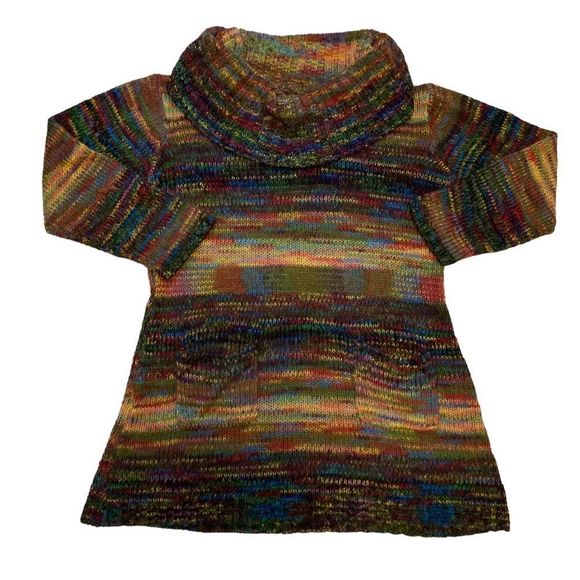 Multicolor knit cowl neck sweater 2X - Picture 3 of 4